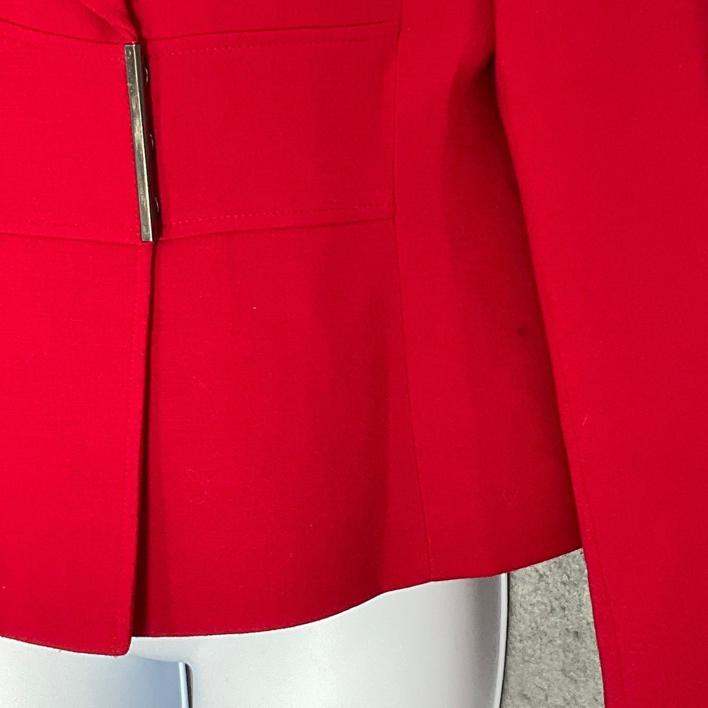 Calvin Klein Red Stretch‎ Blazer Jacket Women's Size 6 Career Office - Picture 6 of 16